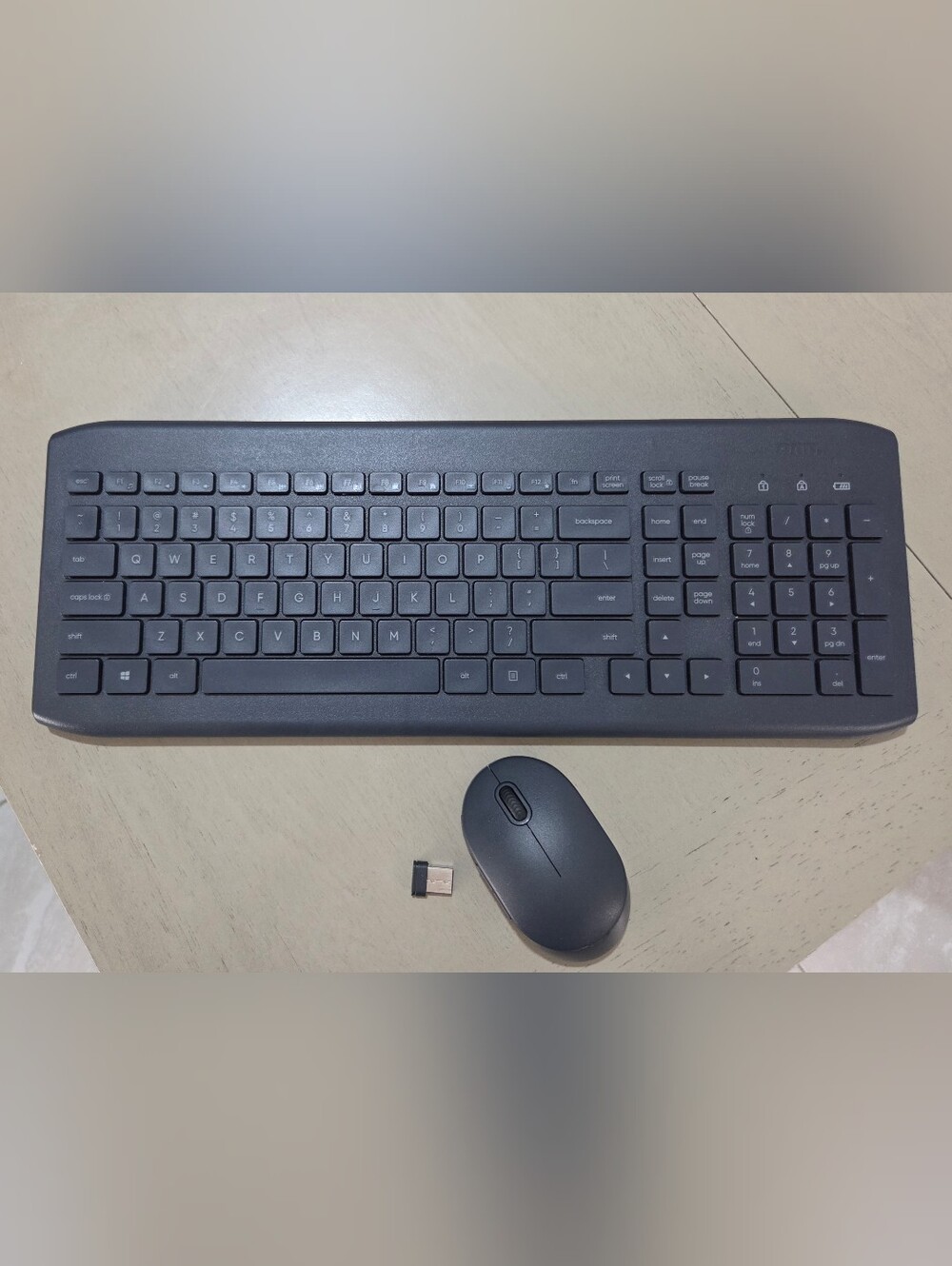onn. Wireless Keyboard and Mouse Combo Set with USB Nano Receiver - Black,EUC